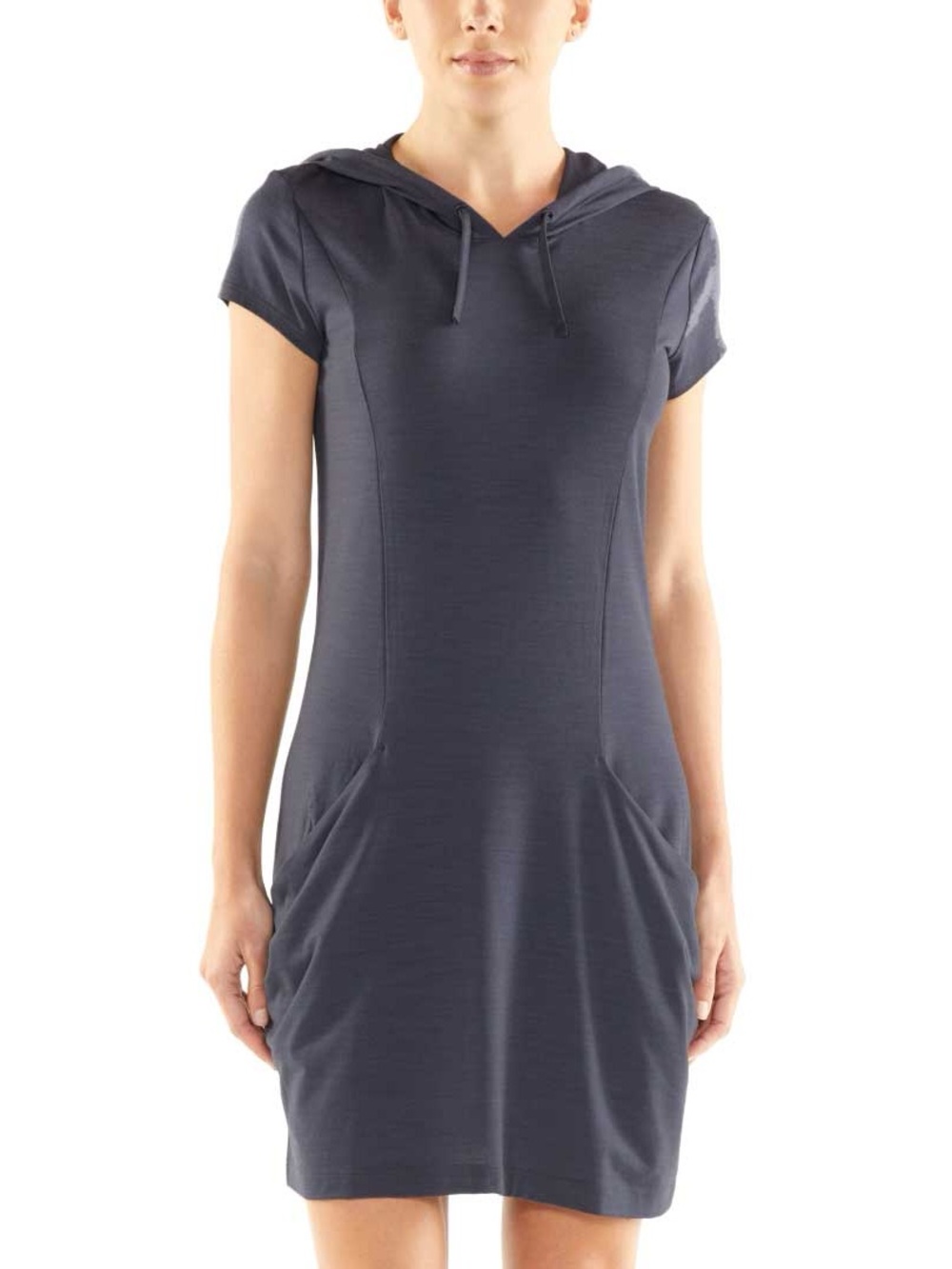 Icebreaker Yanni Hooded Dress Cool-Lite in Panther Gray Size L